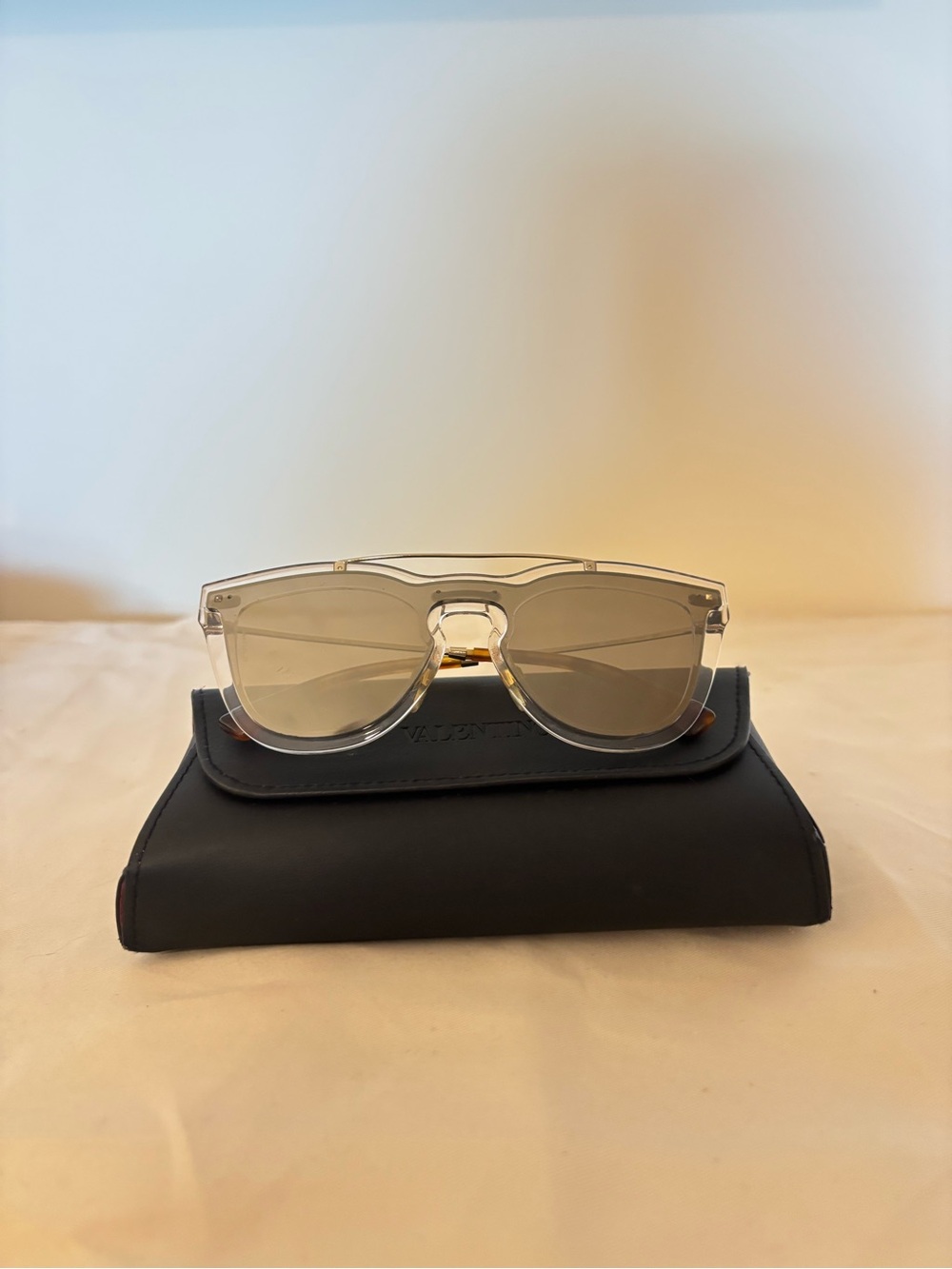 Valentino Frame Sunglasses with Gray Lenses